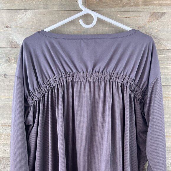 Fabletics Womens Shirt Long Sleeve Elastic Gathered Back Athletic Workout XL - Picture 5 of 7